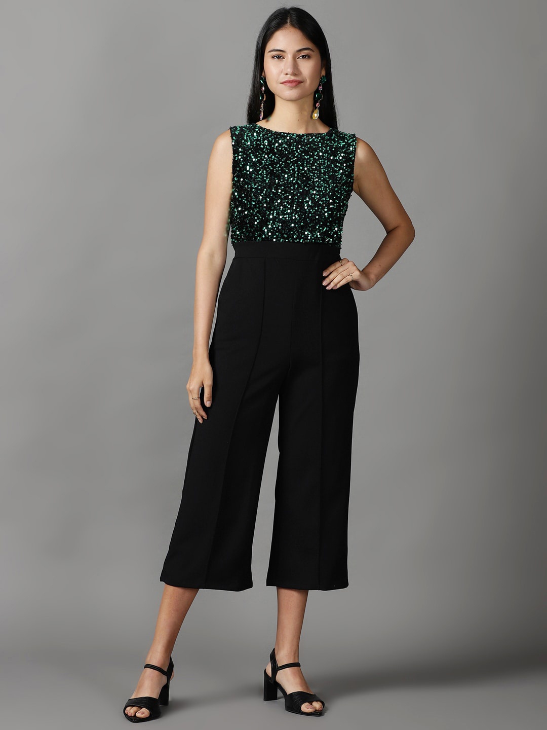 

SHOWOFF Basic Jumpsuit with Embellished, Black