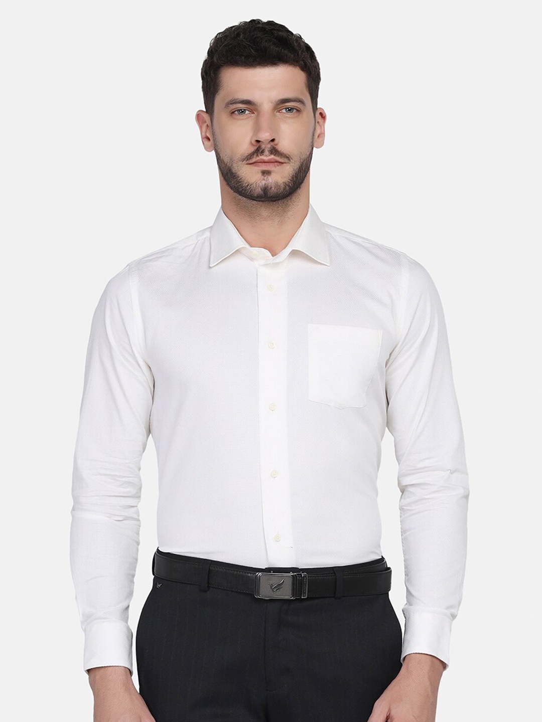 

Blackberrys Men Slim Fit Formal Cotton Shirt, White