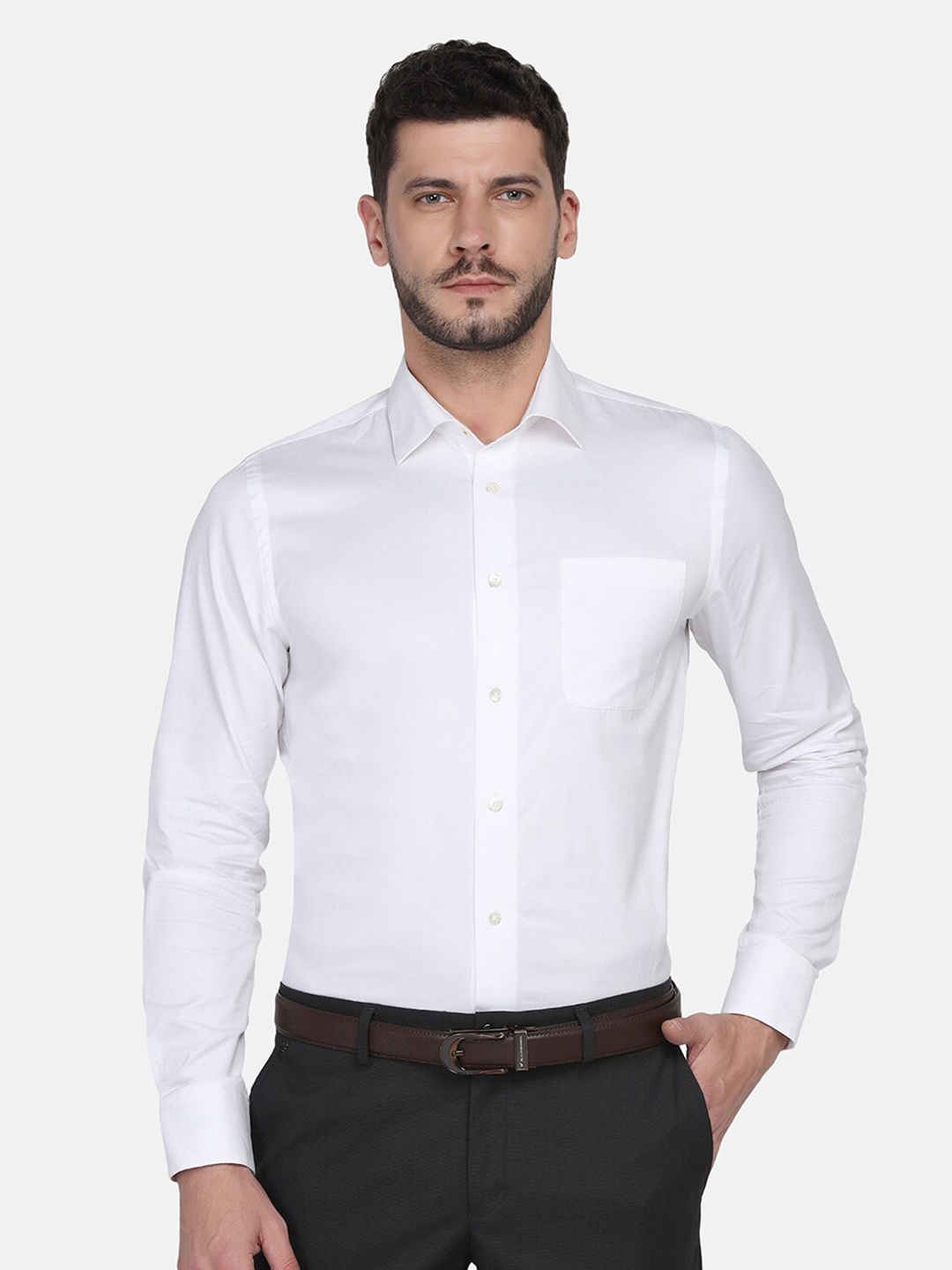 

Blackberrys Men Slim Fit Formal Cotton Shirt, White