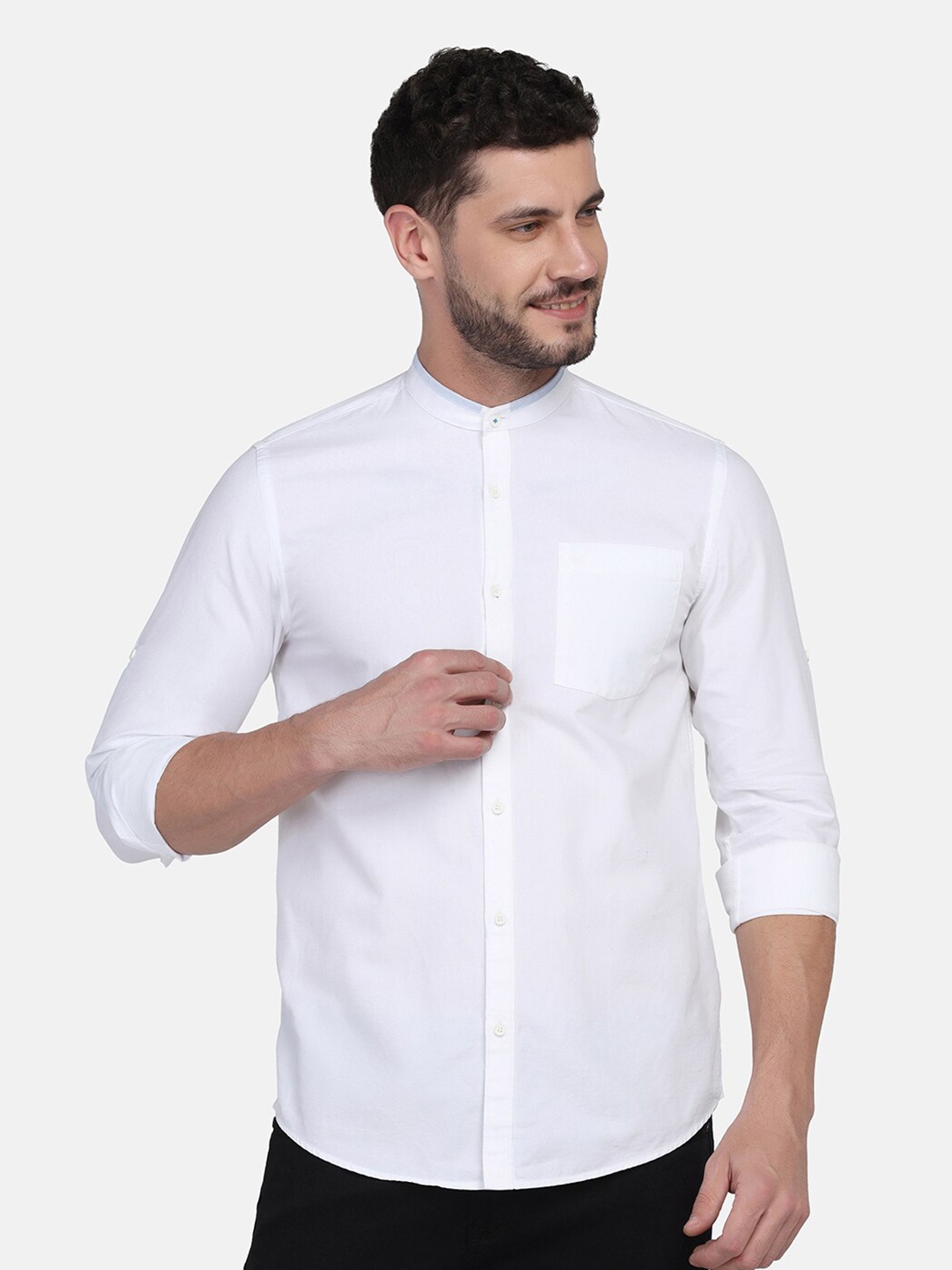 

Blackberrys Men Slim Fit Casual Cotton Shirt, White