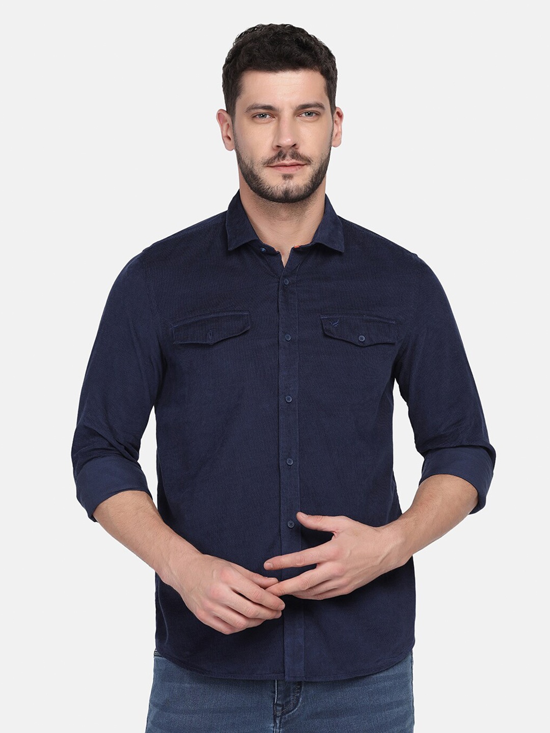 

Blackberrys Men Slim Fit Casual Cotton Shirt, Navy blue