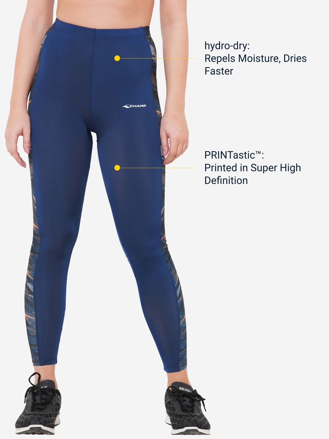 

VELOZ Women Power Block Hydro-Dry Tights, Blue