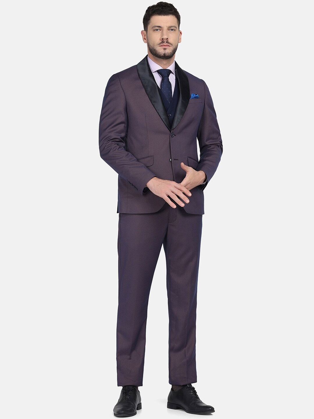 

Blackberrys Men 4 Piece Slim-Fit Single Breasted Suits, Purple