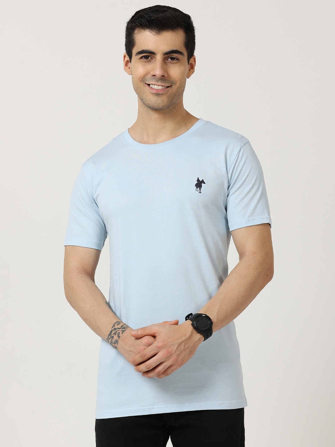 

Masculino Latino Men Cotton T-shirt, Turquoise blue