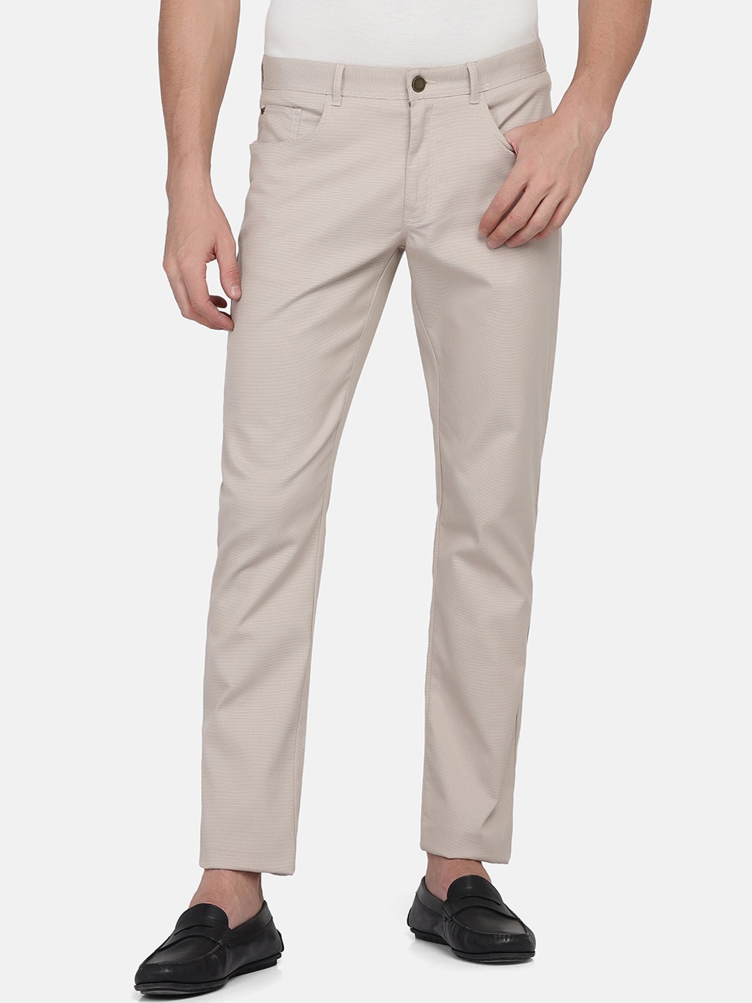 

Blackberrys Men Slim Fit Chinos Trousers, Beige