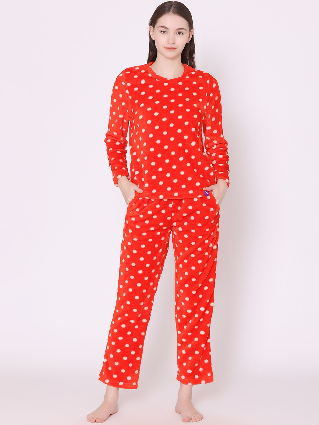 

Vami Women Printed Night suit, Red