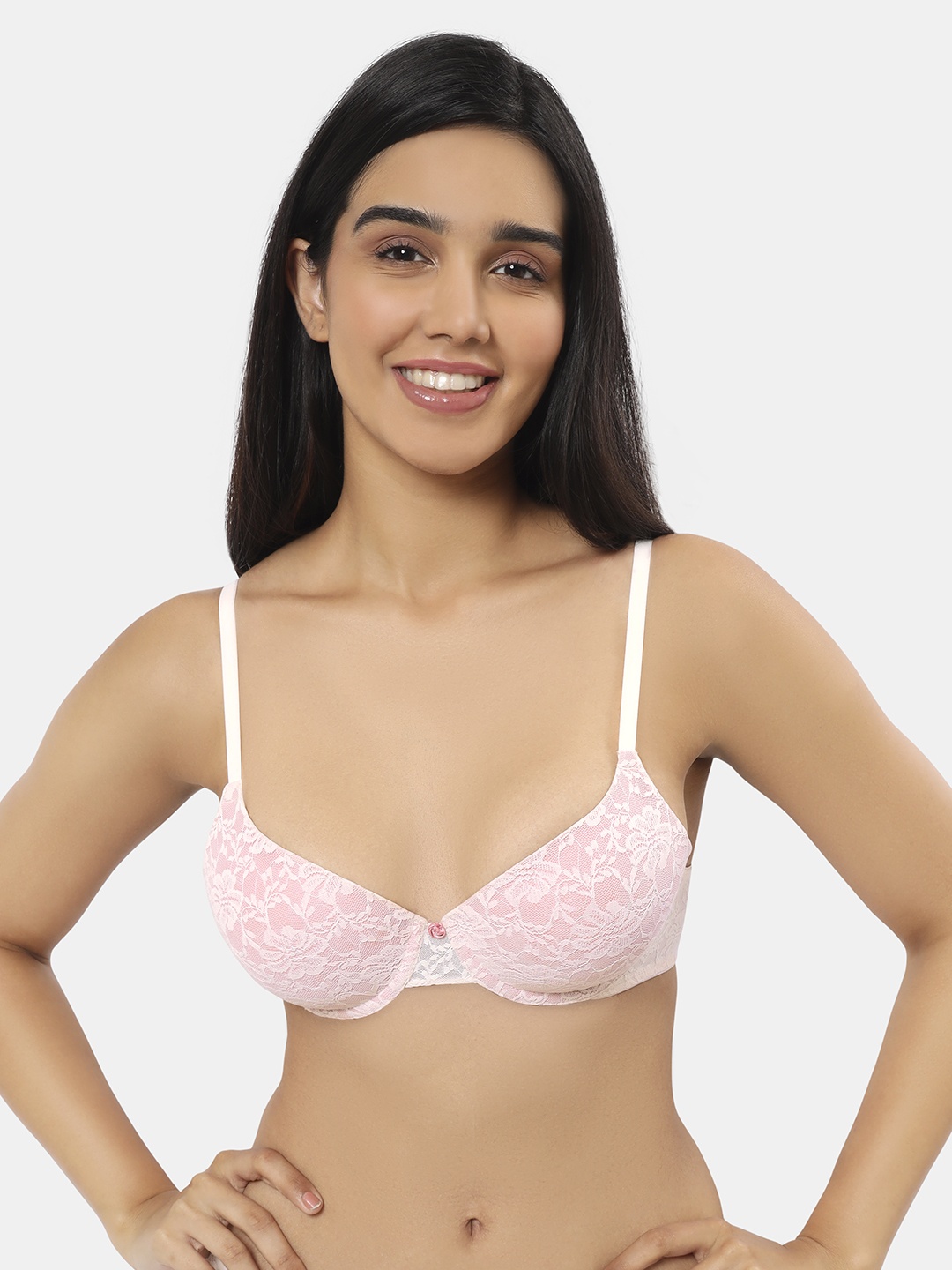 

Amante Floral Underwired Lightly Padded Bra BRA10301, Pink