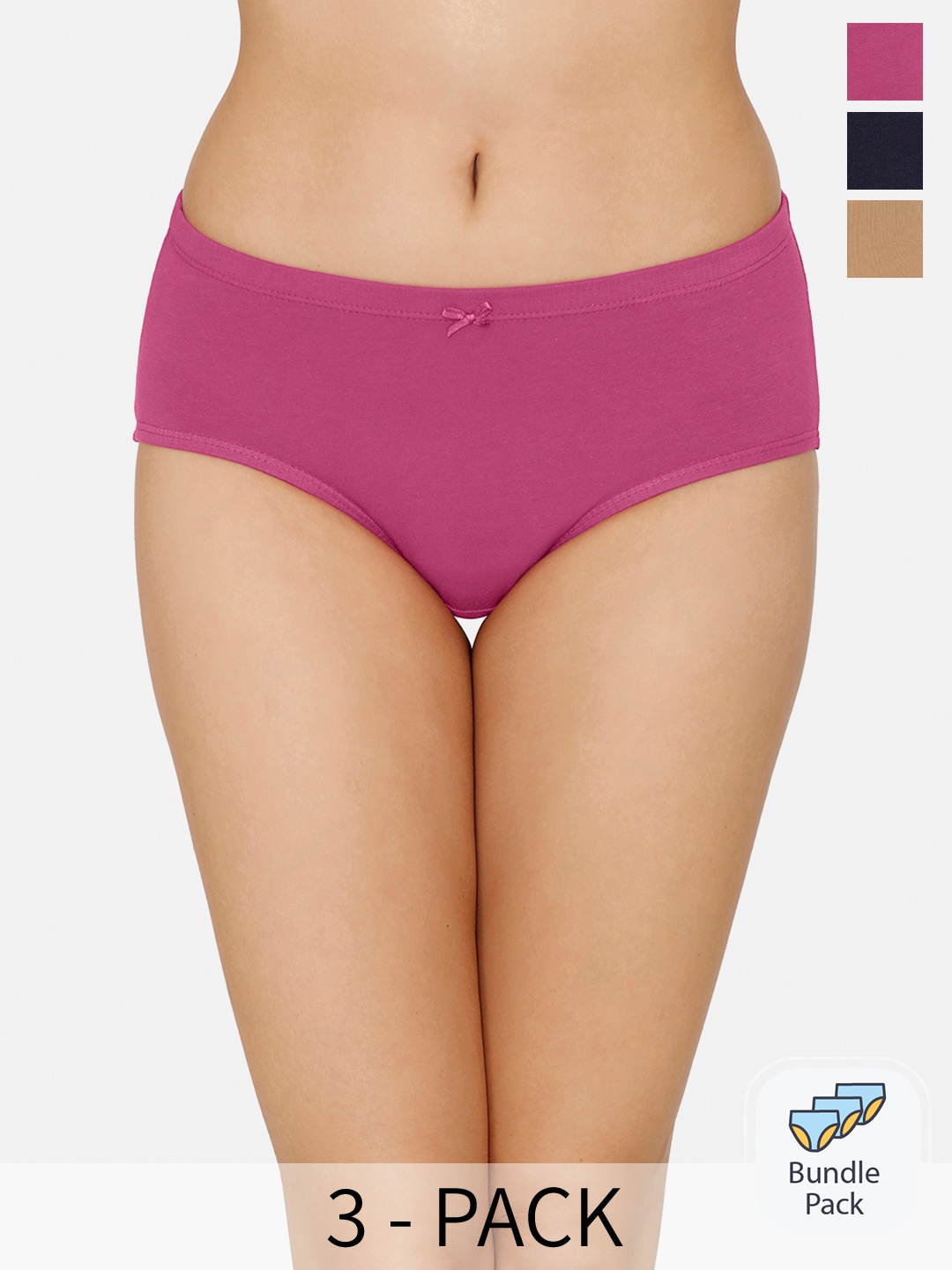 

Amante Women Pack Of 3 Hipster Briefs, Pink