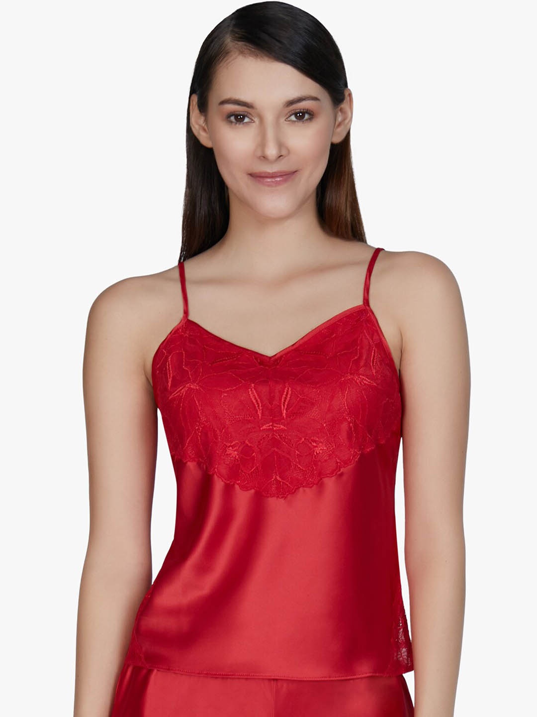 

Amante High Coverage Shoulder Straps Camisole, Red