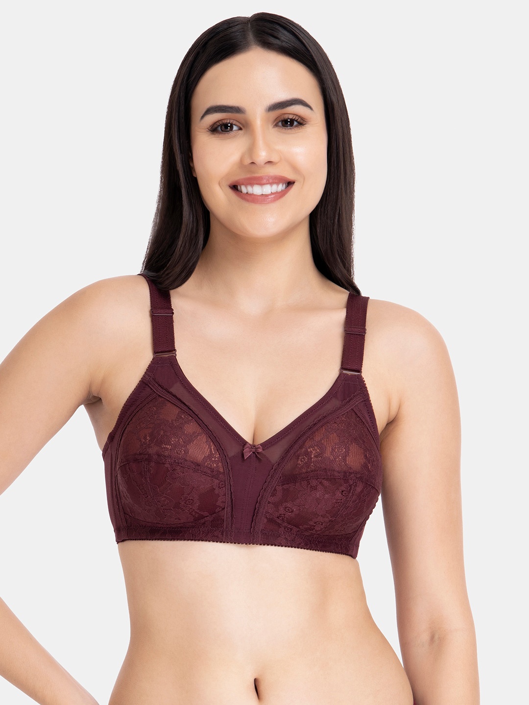 

Amante Non Padded Magic Support Lace Bra - BRA81901, Purple
