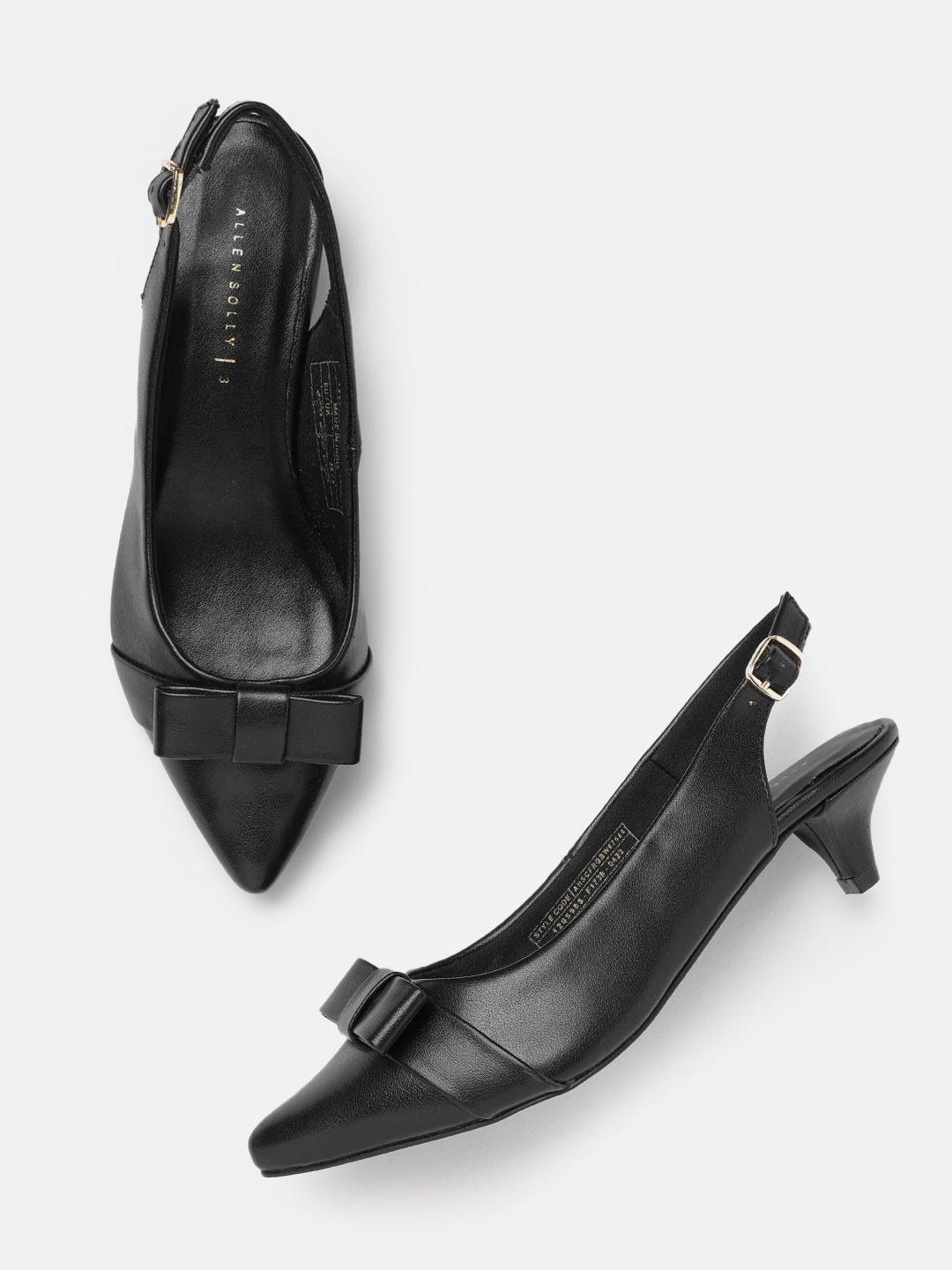 

Allen Solly Kitten Heel Pumps with Bow Detail, Black