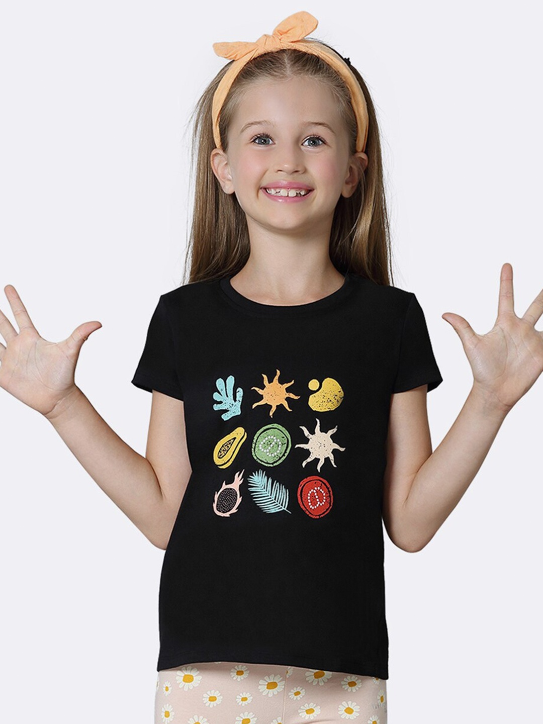 Van Heusen Girls Ultra Soft Round Neck T-Shirt, Black