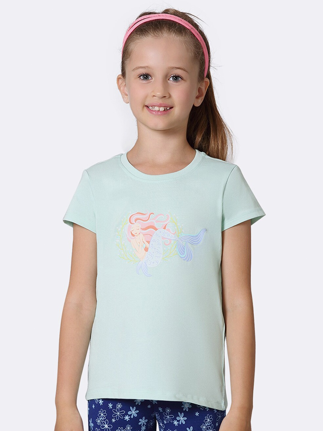 

Van Heusen Girls Icy Morn Ultra Soft Round Neck T-Shirt, Green