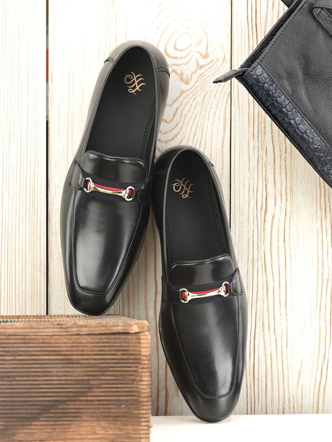

House of Pataudi Men Formal Loafers, Black