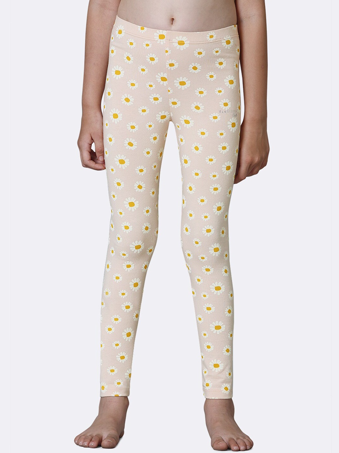 

Van Heusen Girls Daisy AOP Allover Print Power Plus Super Soft Leggings, Beige