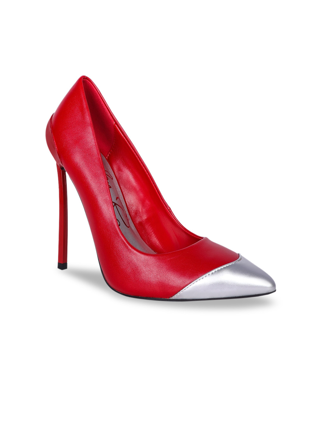 

London Rag Women Colourblocked Pump Heels, Red