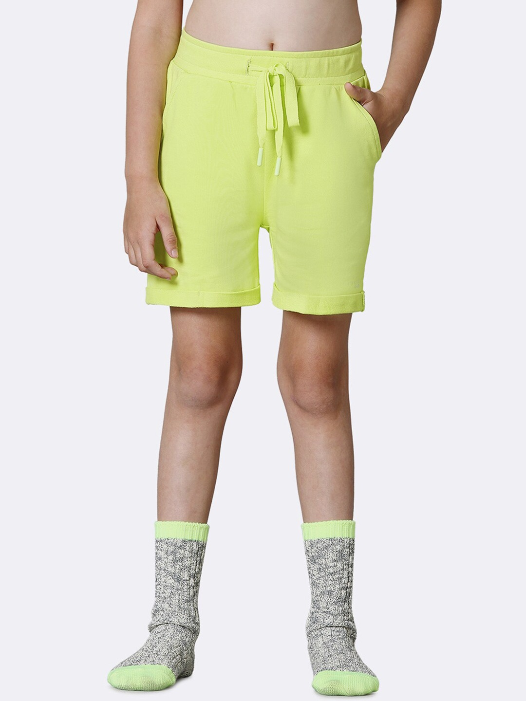 

Van Heusen Girls Superior Drape Functional Pocket Longline Shorts, Yellow