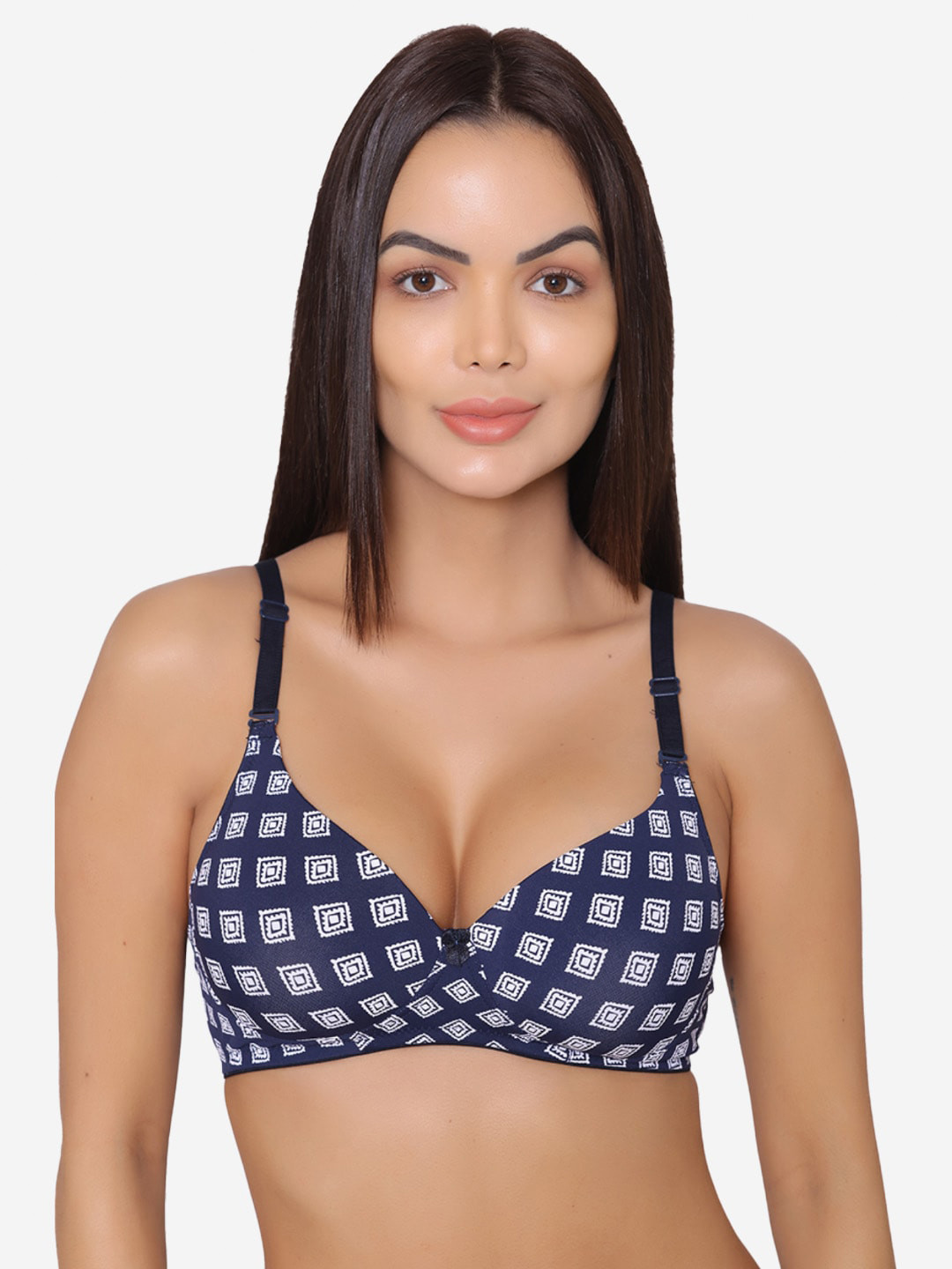 

GROVERSONS Paris Beauty Geometric Lightly Padded Bra, Blue