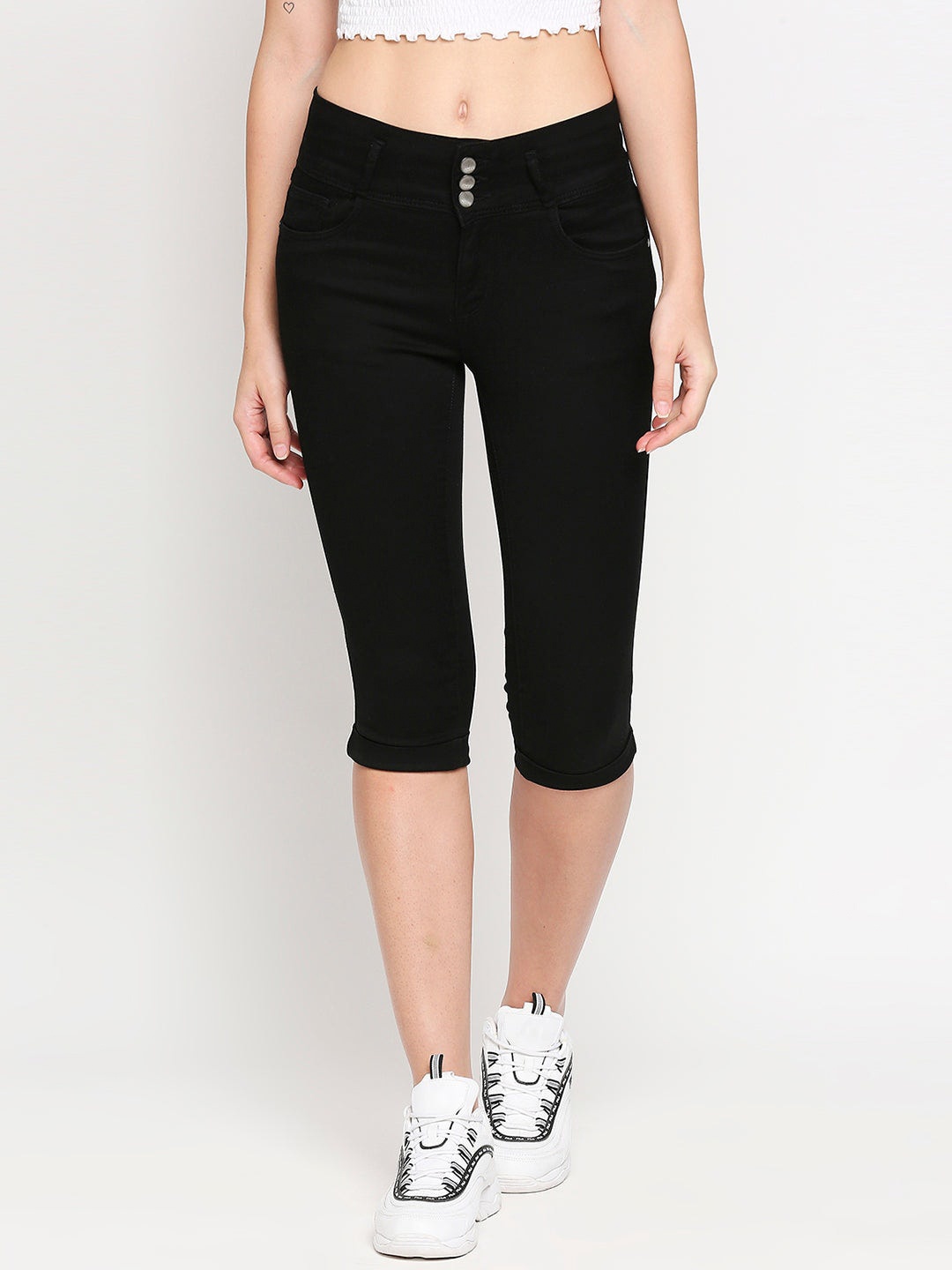 

Kraus Jeans Cotton Capris, Black