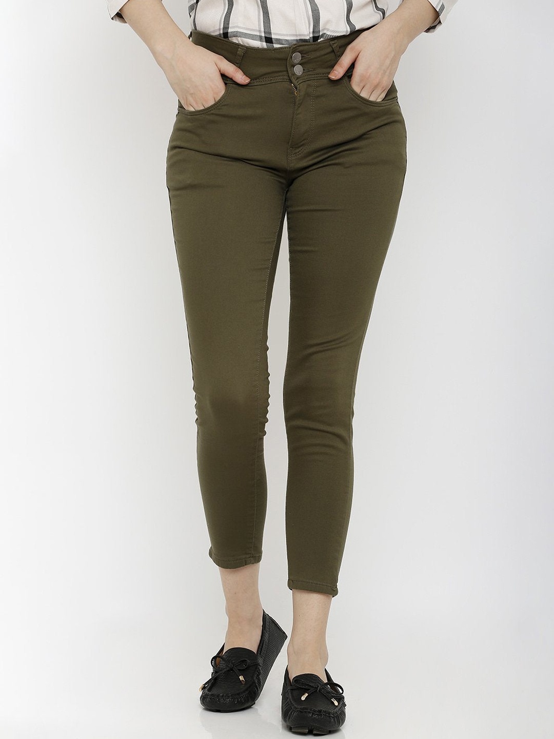 

Kraus Jeans Women Skinny Fit Strecthable Jeans, Olive