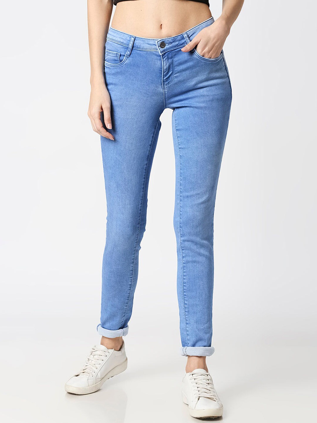 

Kraus Jeans Women Skinny Fit Strecthable Jeans, Blue