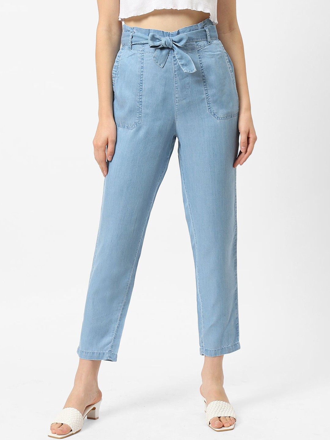 

Kraus Jeans Women High-Rise Trousers, Blue