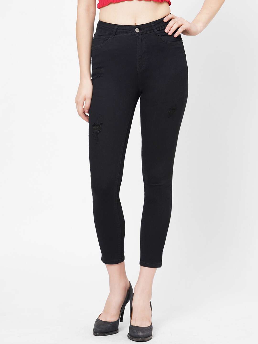 

Kraus Jeans Women Black Skinny Fit High-Rise Strecthable Jeans