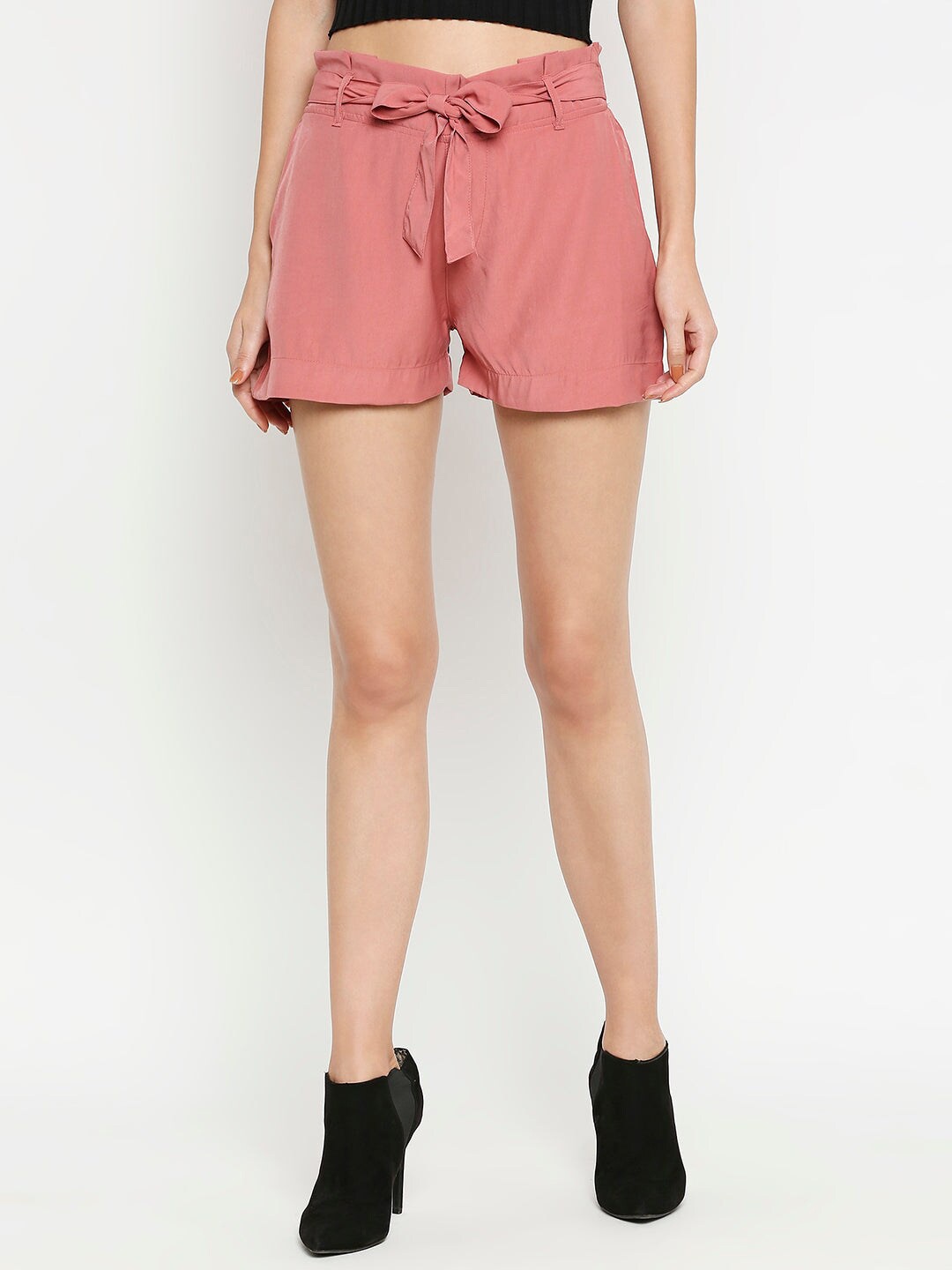 

Kraus Jeans Women Slim Fit High-Rise Shorts, Peach