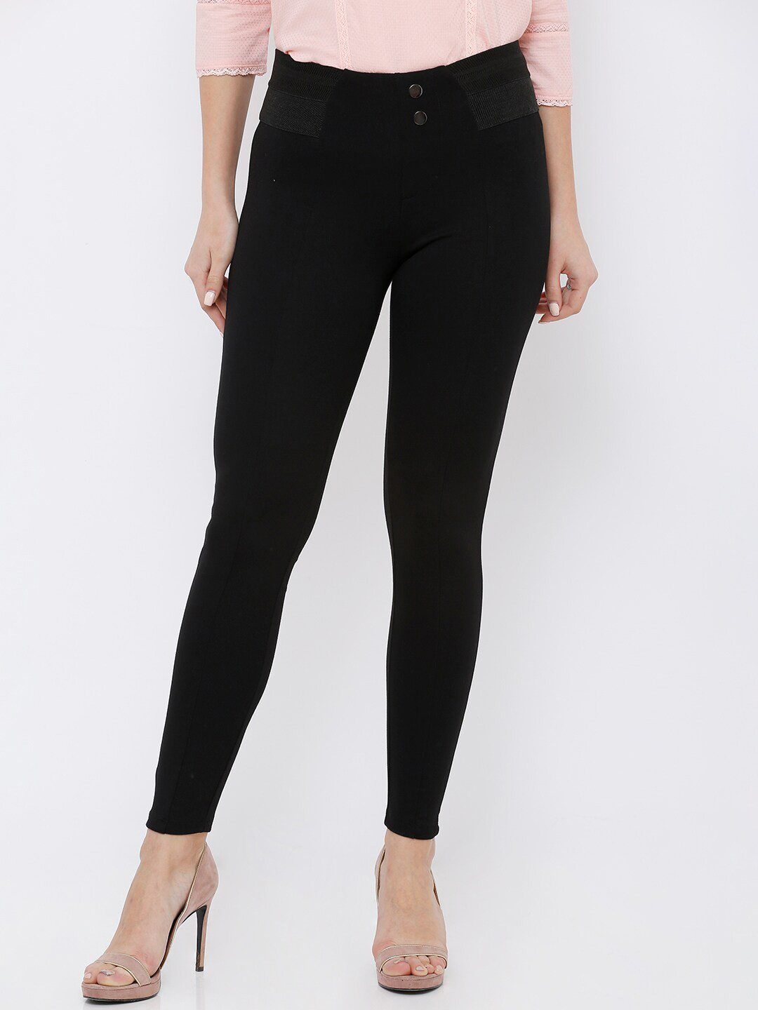 

Kraus Jeans Women Slip-On Skinny Fit Treggings, Black