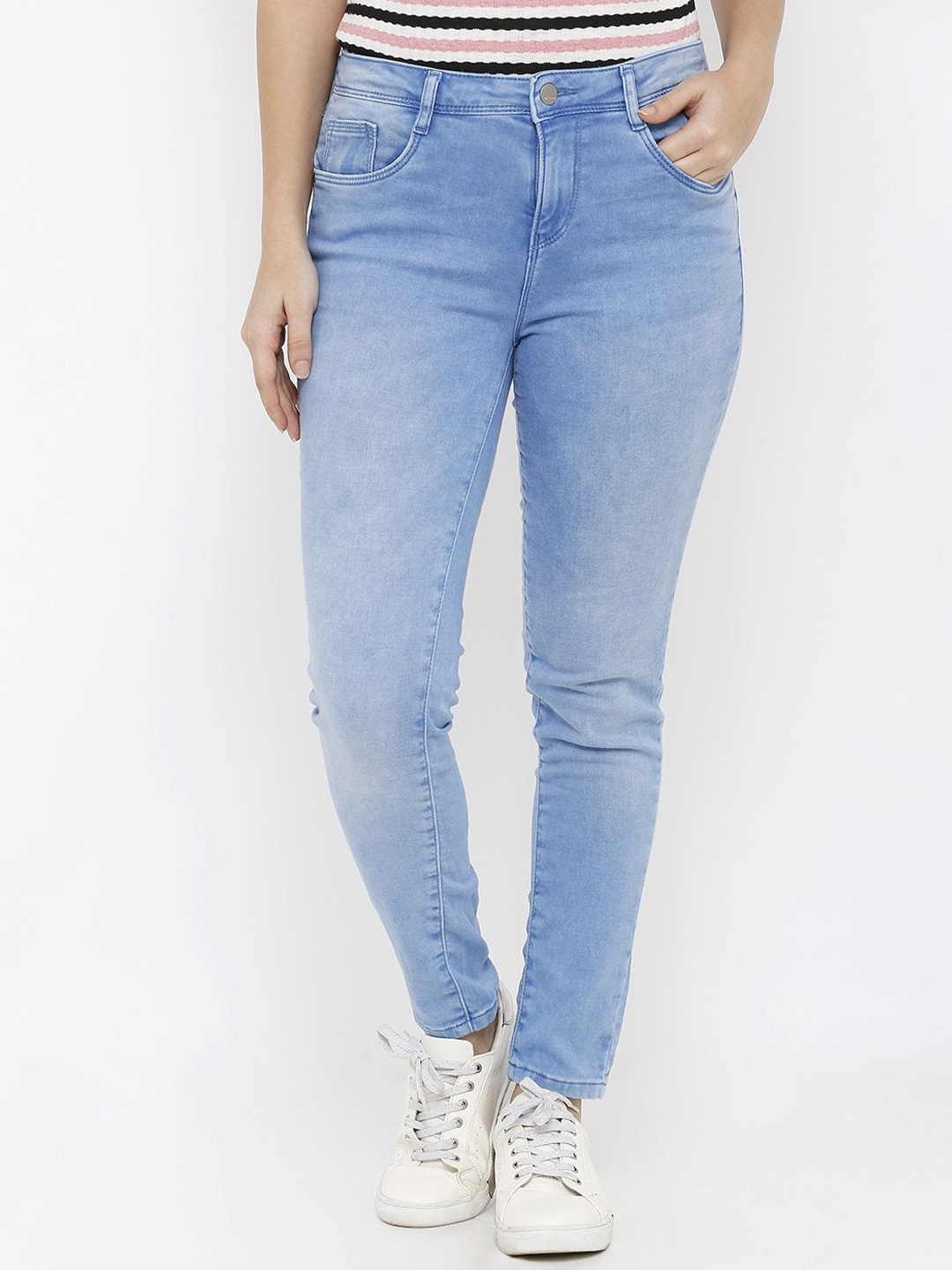 

Kraus Jeans Women Blue Skinny Fit High-Rise Heavy Fade Jeans