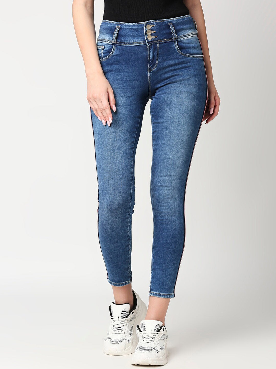 

Kraus Jeans Women Blue Skinny Fit High-Rise Heavy Fade Jeans