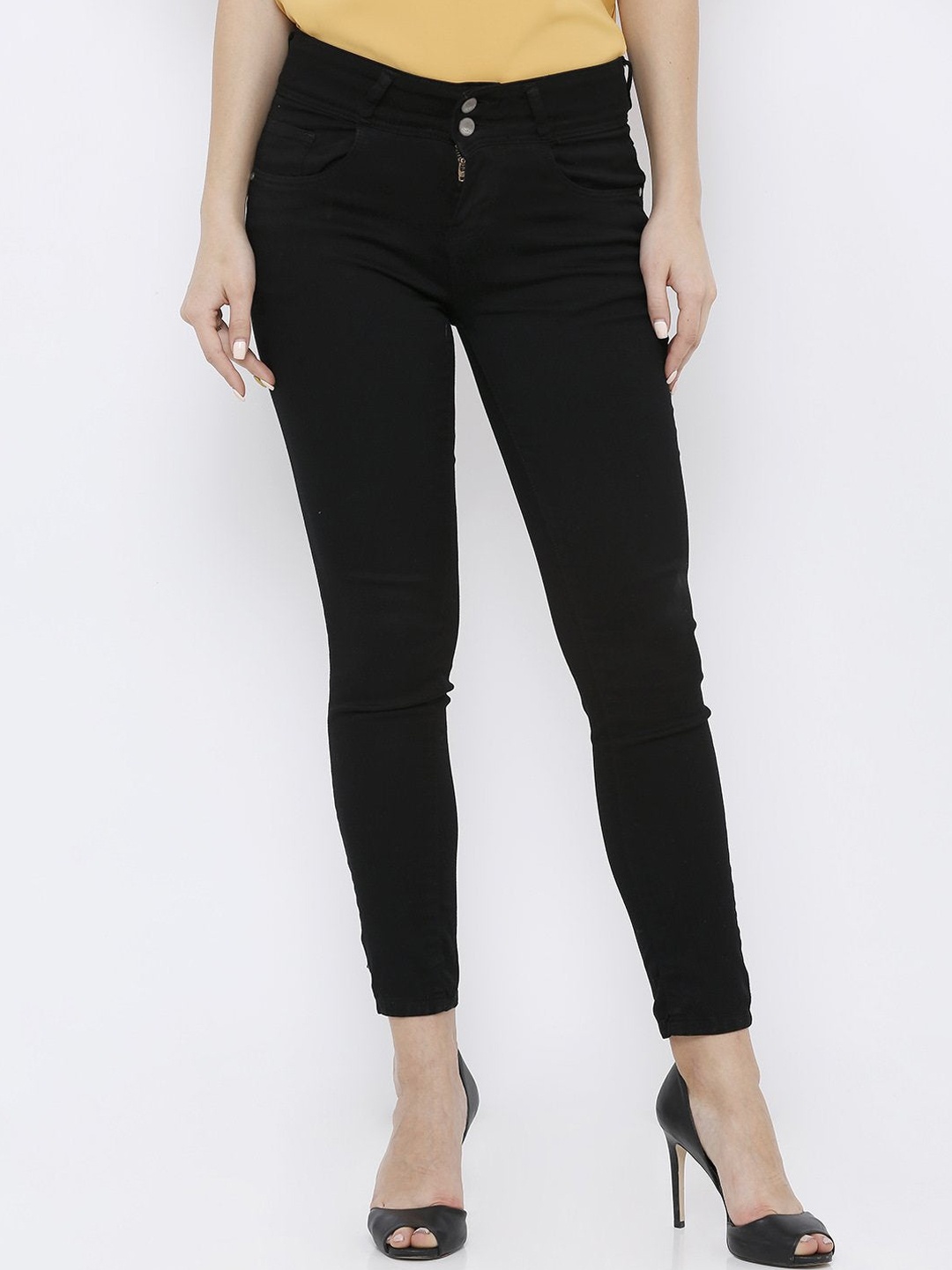 

Kraus Jeans Women Black Skinny Fit High-Rise Jeans