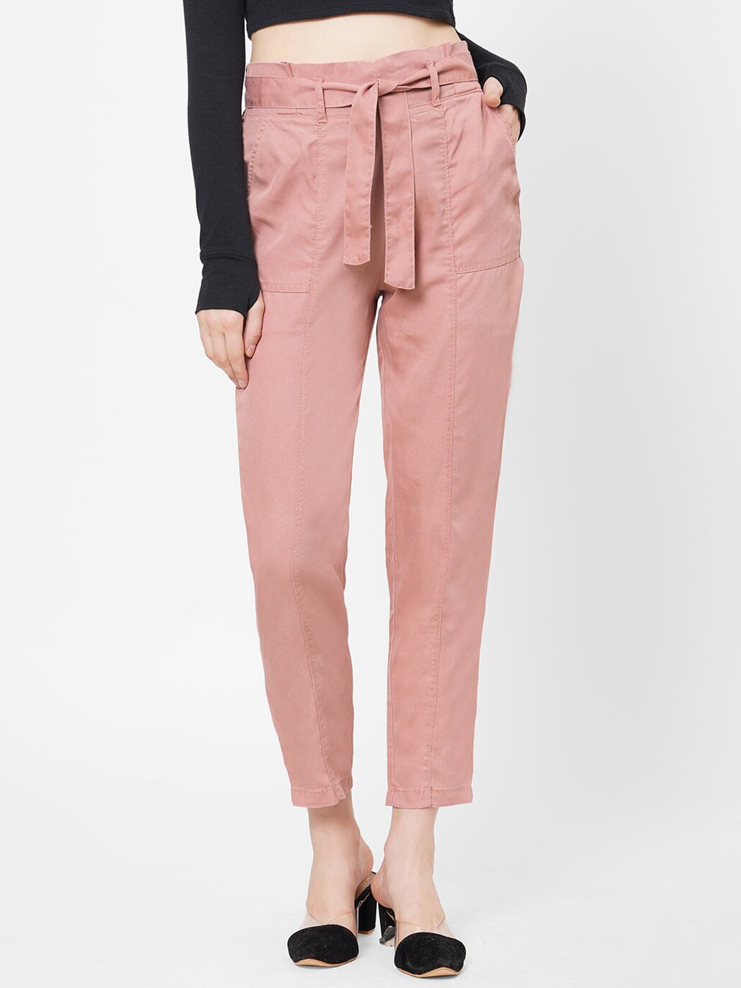 

Kraus Jeans Women Loose Fit High-Rise Trousers, Pink