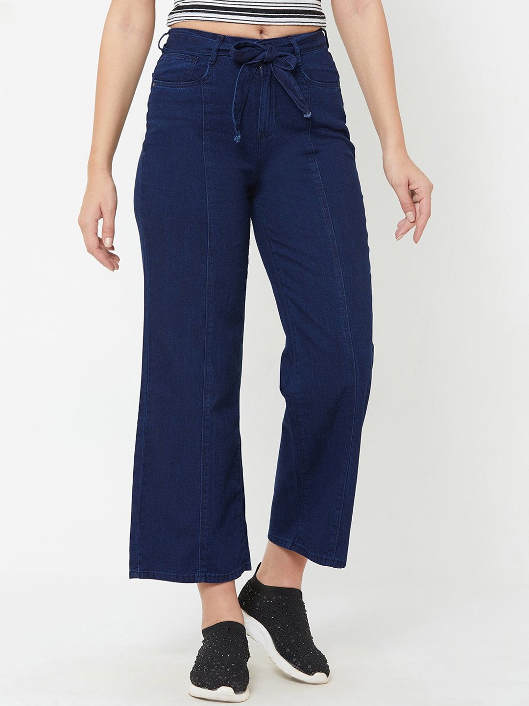 

Kraus Jeans Women Wide Leg High-Rise Stretchable Jeans, Blue