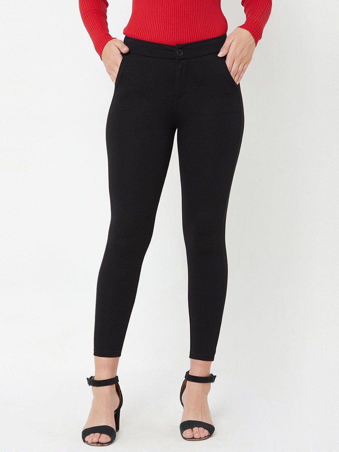 

Kraus Jeans Women Skinny Fit Treggings, Black