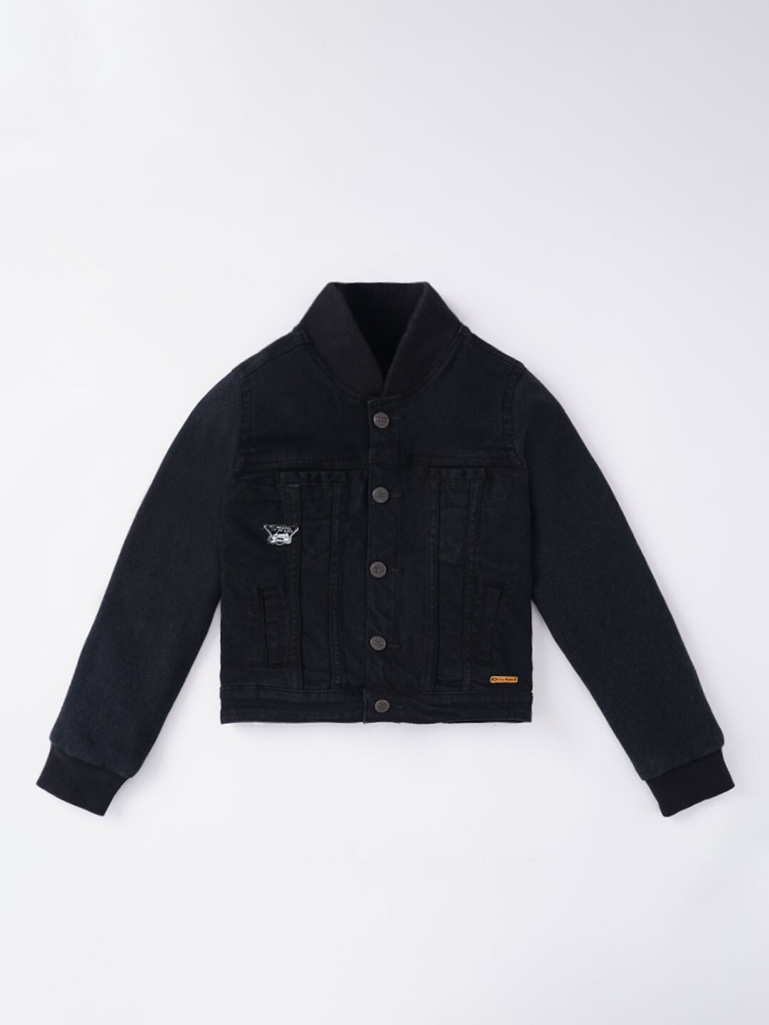 

Ed-a-Mamma Boys Washed Crop Denim Jacket, Black