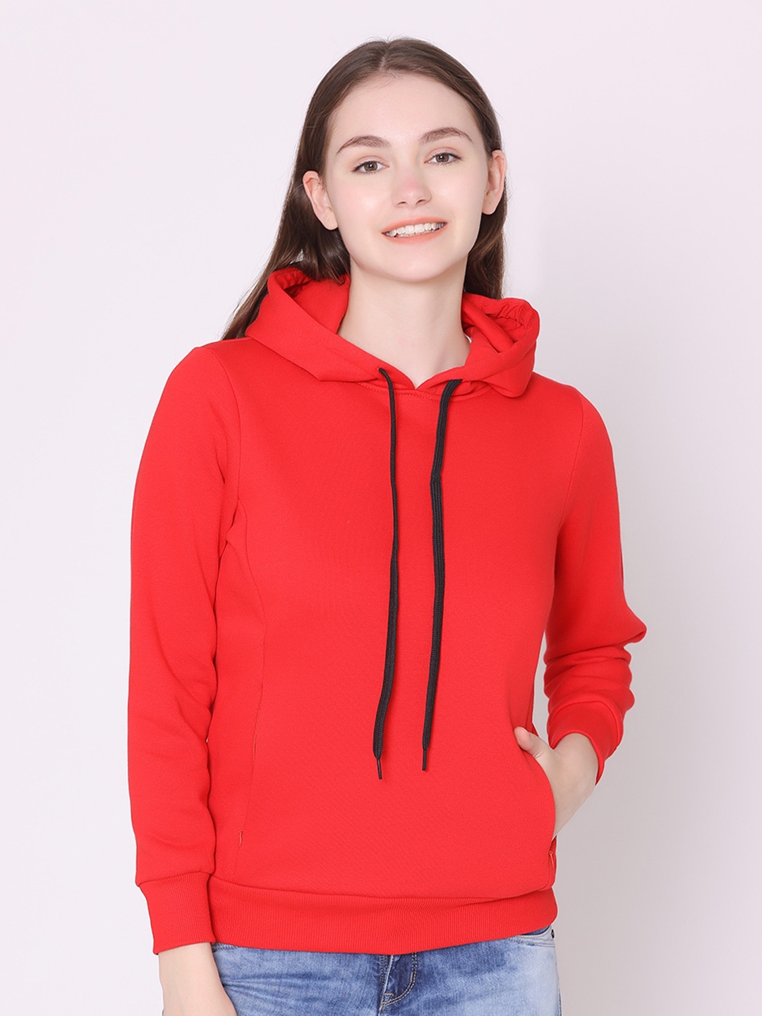 

Vami Hooded Pullover Sweatshirt, Red