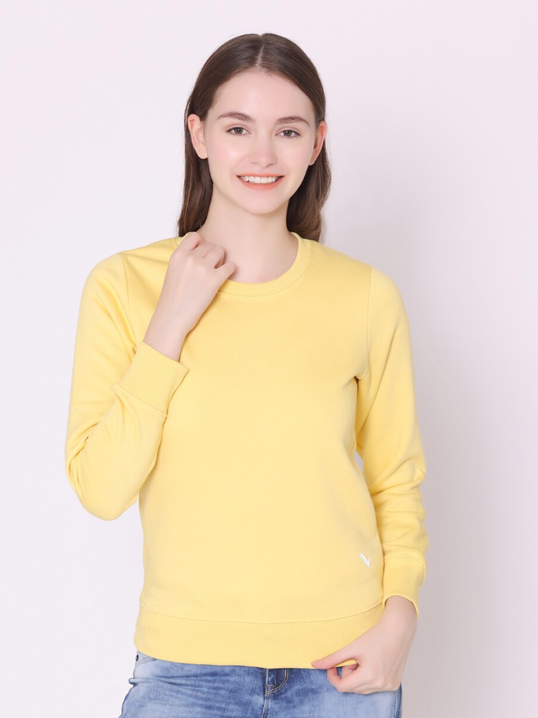 

Vami Round Neck Full Sleeve Sweatshirt, Yellow