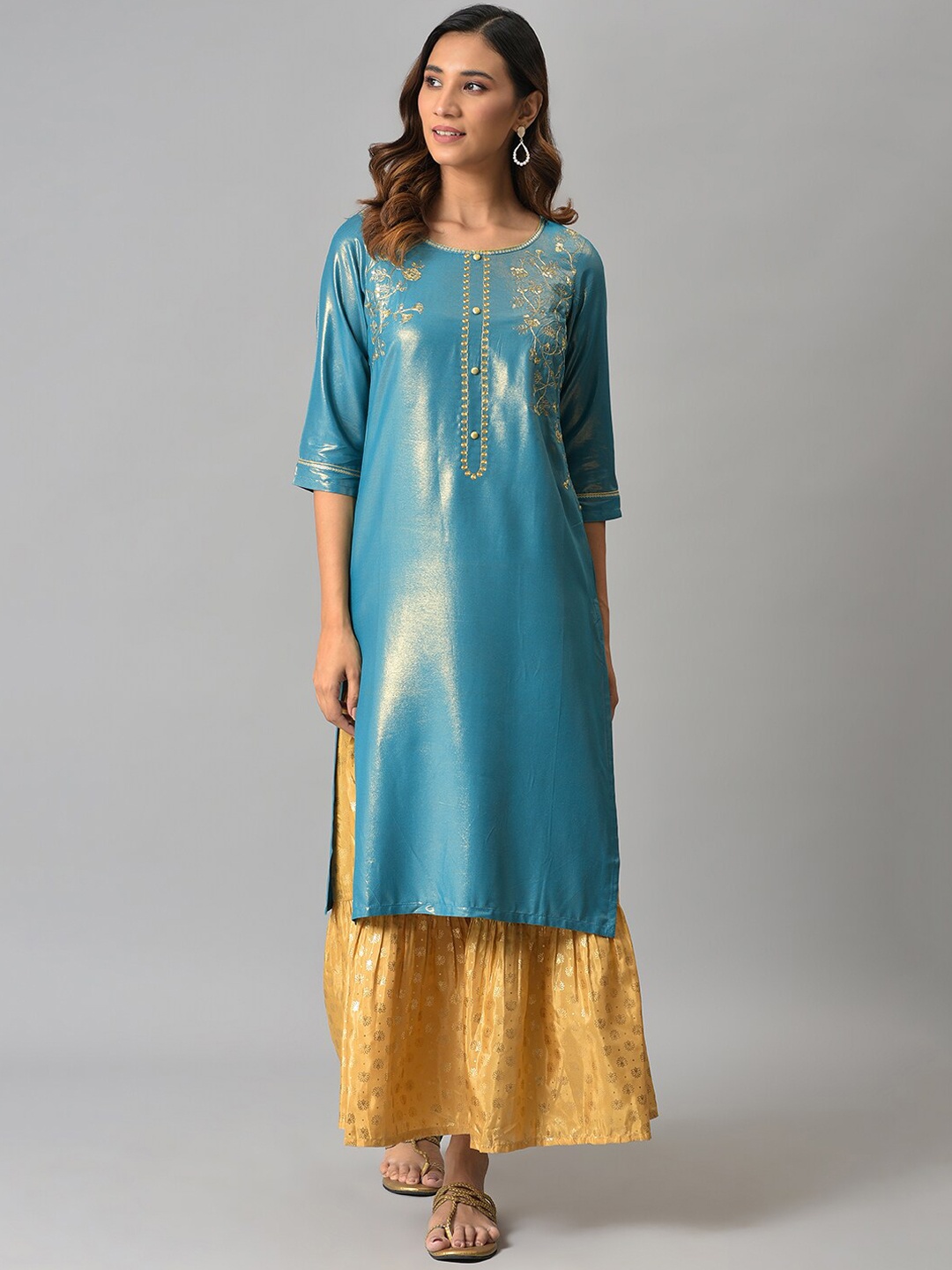 

AURELIA Women Yoke Design Kurta, Blue