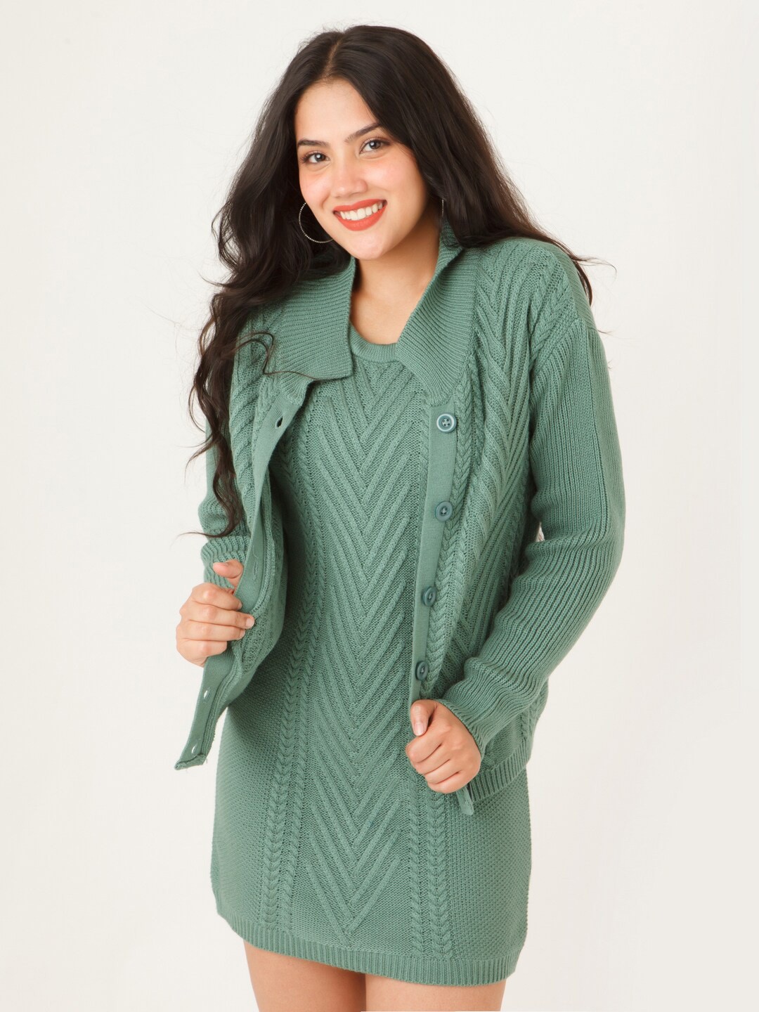 

Zink London Fitted Sweater Dress, Green