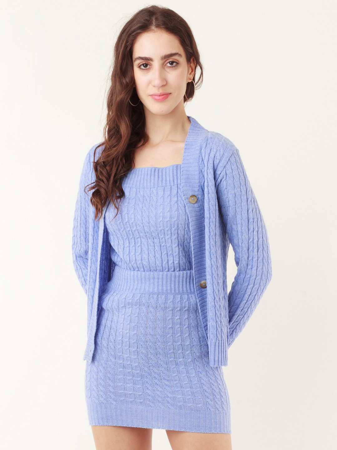 

Zink London Women Self Designed Acrylic Co-Ords, Blue