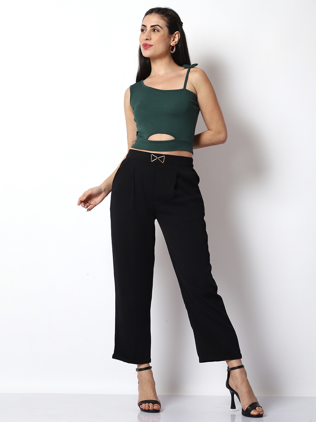 

Prettify Women One Shoulder Co-Ords, Green