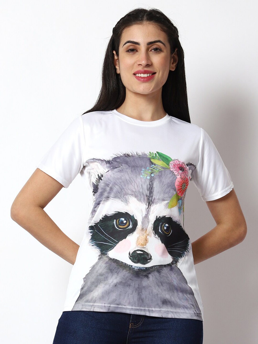

Prettify Women Printed T-shirt, White