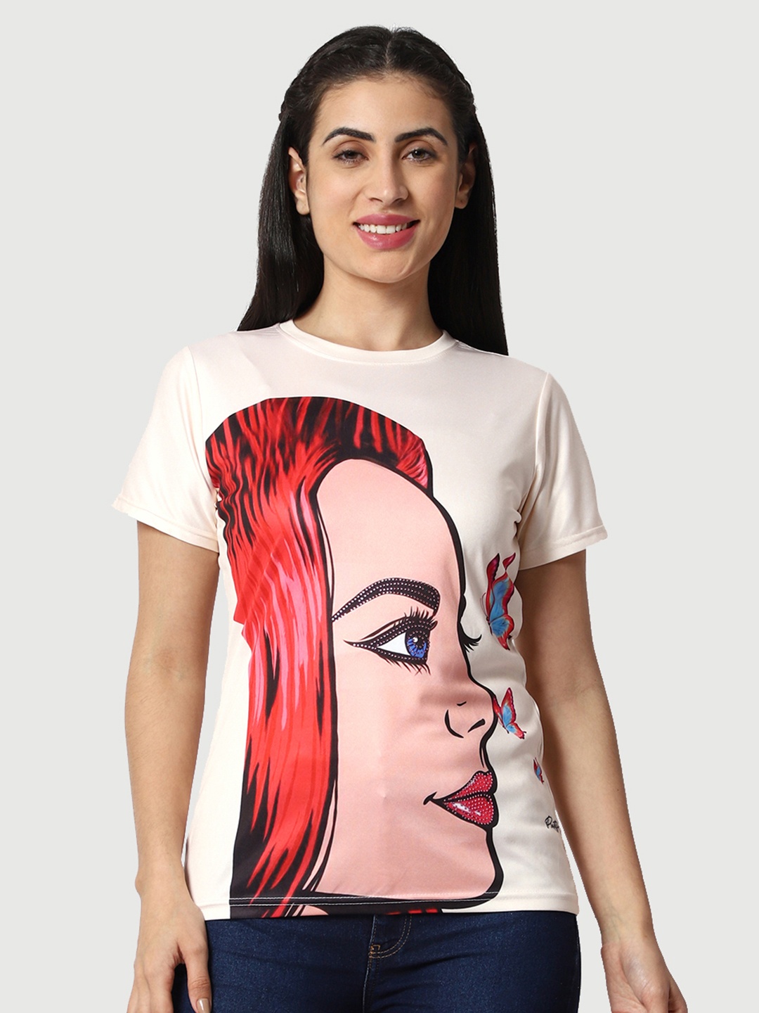 

Prettify Women Printed T-shirt, White