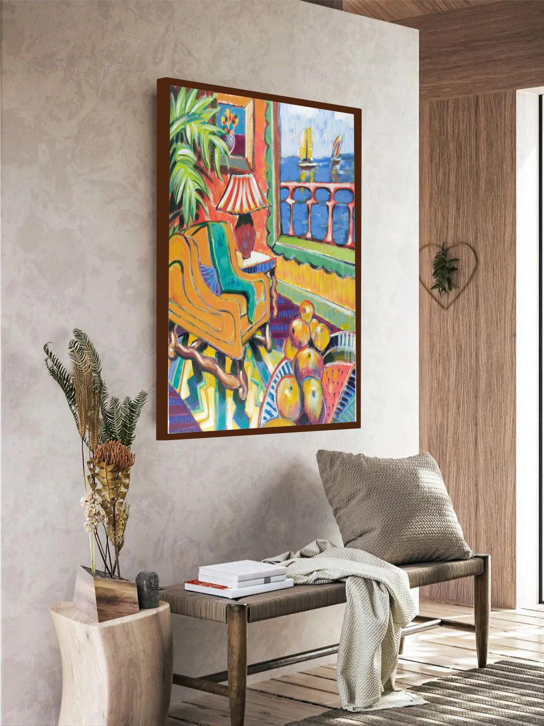 

The Art House Blue & Orange Printed Framed Wall Art