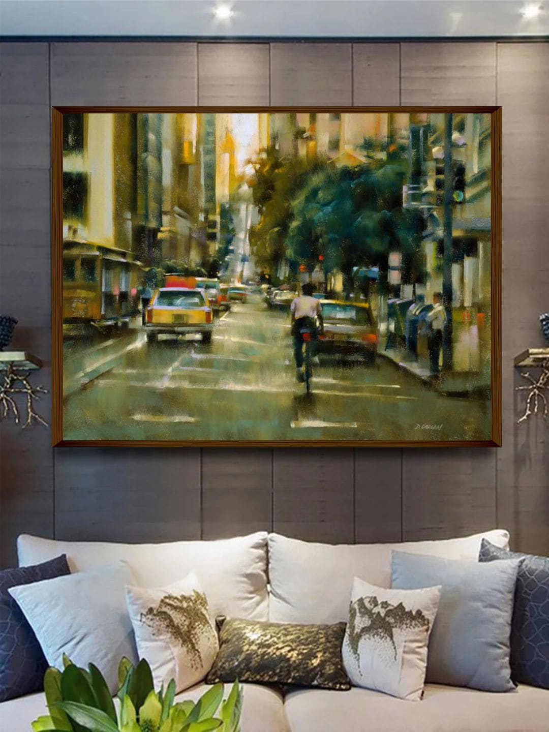 

The Art House Green & Brown Abstract Canvas Painting Frame