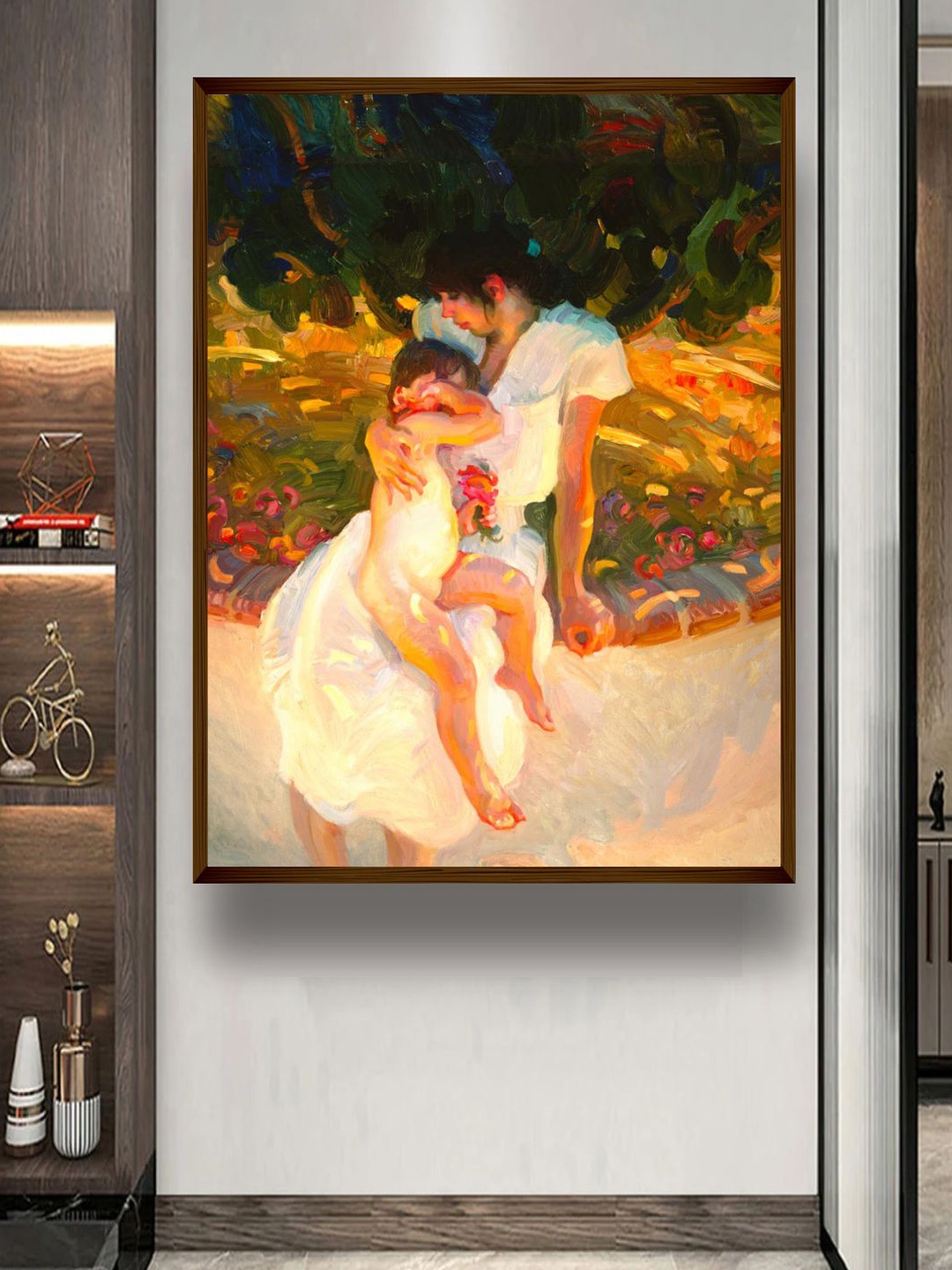 

The Art House White and Green Abstract Painting Wall Art