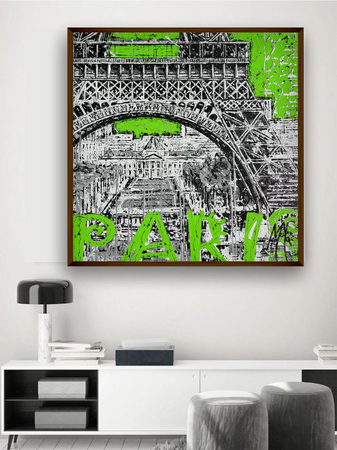 

The Art House Green and Black Abstract Painting Wall Art