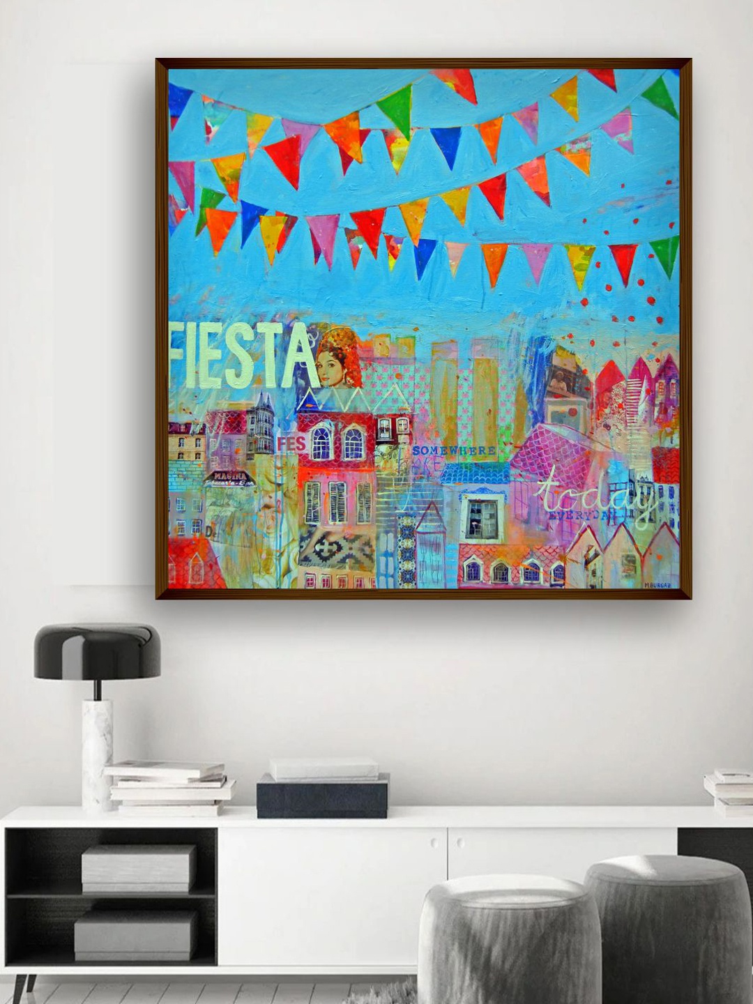 

The Art House Blue & Pink Abstract Painting Wall Art