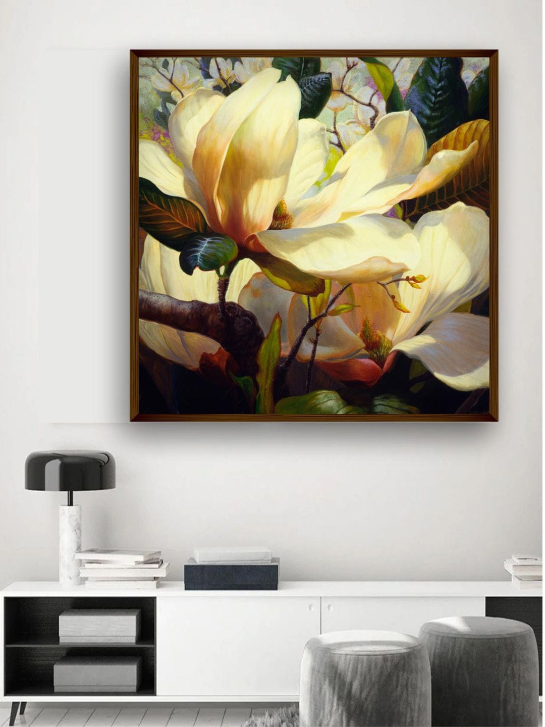 

The Art House Cream & Green Floral Painting Wall Art